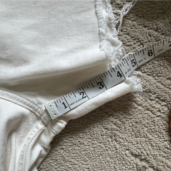 Faherty Sunwashed Denim Jean Short white cotton longer modest 32 - Picture 10 of 14
